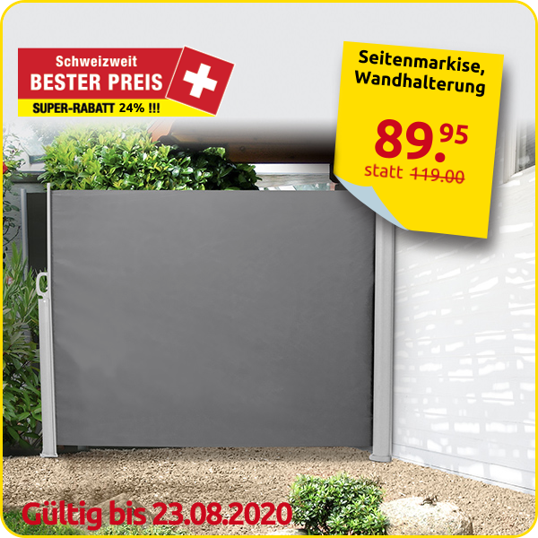 Seitenmarkise anthrazit, inkl. Wandhalterung