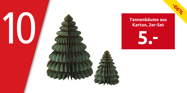 Tannenbäume aus Karton, 2er-Set, 1 gross + 1 klein