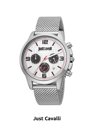 Just Cavalli Chronograph-Herrenuhr, silberfarben