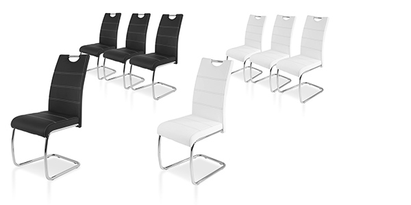 Set 4 Stühle «Rosa», weiss