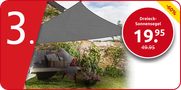 Dreieck-Sonnensegel 3,6 m, grau