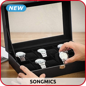 Uhrenbox mit 12 Fächern, B ca. 30 cm