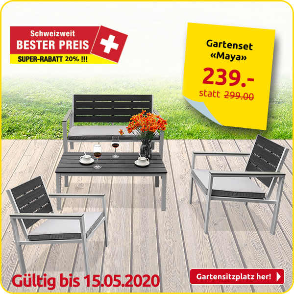 Gartenset «Maya», weiss/grau