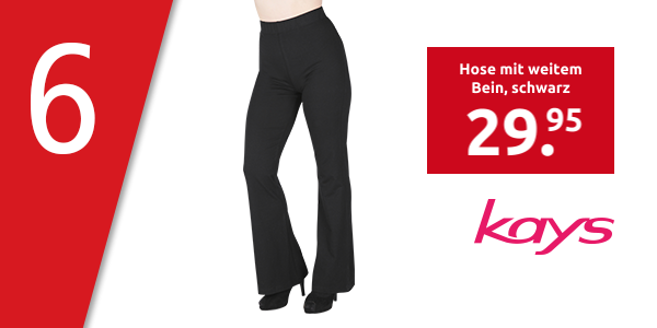 Hose mit weitem Bein, schwarz