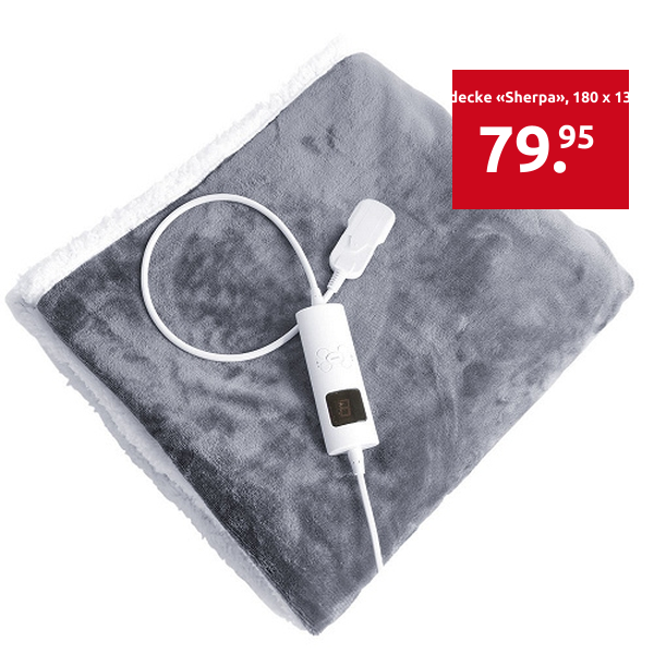 Heizdecke «Sherpa», 180 x 130 cm