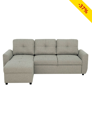 Schlaf-Ecksofa «Country», mit Stauraum, 222 x 144 cm, sand