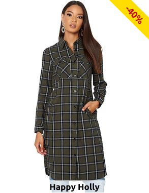 Hemdkleid in Karo, grün