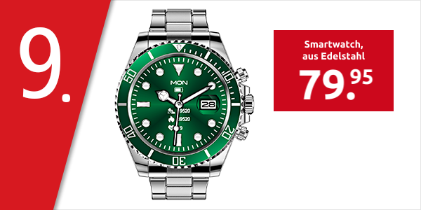 Smartwatch «Steel Smart Watch», aus Edelstahl, grün