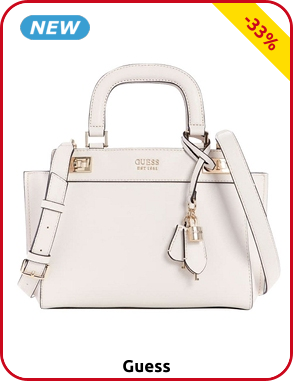 Guess Damenhandtache Satchel «Katey», hellgrau