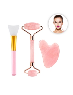 Gesichtspflege-Set «Jade Massage Roller», 3-teilig