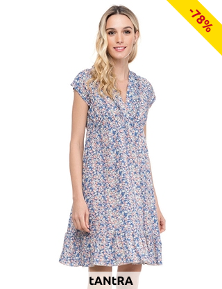 tANtRA Kurzes Kleid «Mystique», blau/rosa