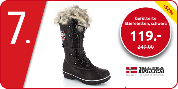 Geographical Norway, gefütterte Stiefeletten, schwarz