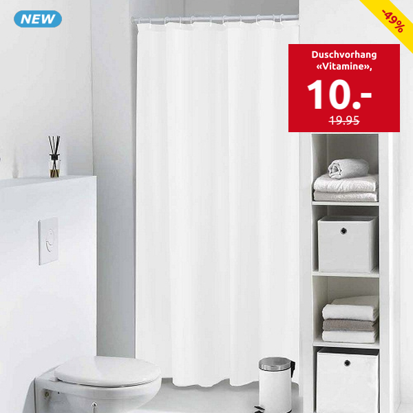 Duschvorhang «Vitamine», 180 x 200 cm, weiss