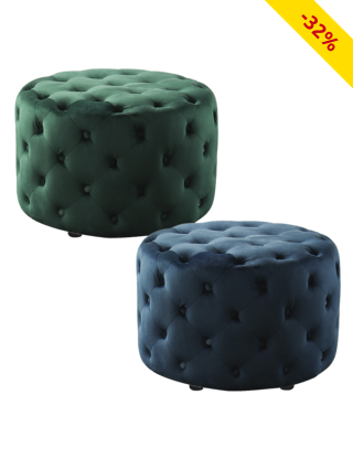 Hocker Chesterfield, Ø 63 x H 39 cm, blau