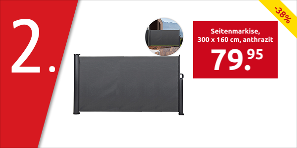 Seitenmarkise, 300 x 160 cm, anthrazit
