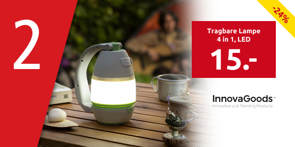 InnovaGoods Tragbare multifunktionale Lampe, 4 in 1, LED