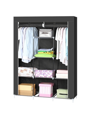 Kleiderschrank aus Vlies, schwarz