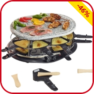 Raclette-Party JUMBO, doppelstöckig, 16 Pfännchen + Spatel