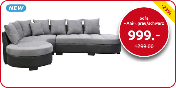 Sofa «Ani», grau/schwarz