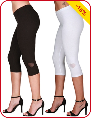 Leggins im 2er-Pack mit Herz-Einsatz