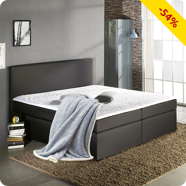 Boxspring-Bett «Trendy 2», 160 x 200 cm, schwarz