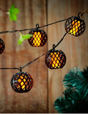 Lichterkette «Flamme», 7 Glühbirnen, solar