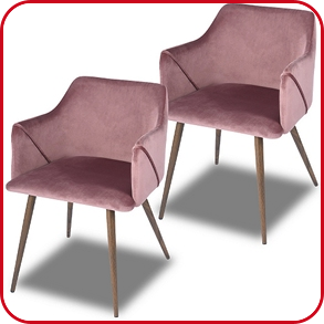 2er-Stuhlset «Aldridge», Sitzhöhe 45 cm, Sitztiefe 44 cm, total B 53 x H 75 x T 54 cm, rosa