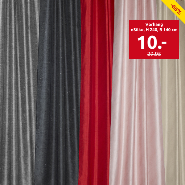 Vorhang «Silk», H 240, B 140 cm, 1 Stück, elfenbein