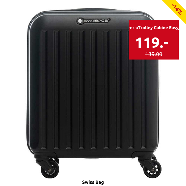Swiss Bag Koffer «Trolley Cabine Easyjet», schwarz