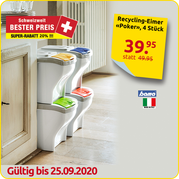 Recycling-Eimer «Poker», Set, 4 Stück