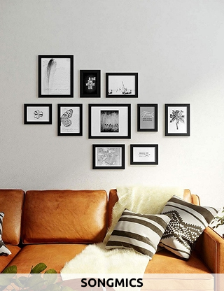 SONGMICS Fotorahmen, 10er-Set, schwarz