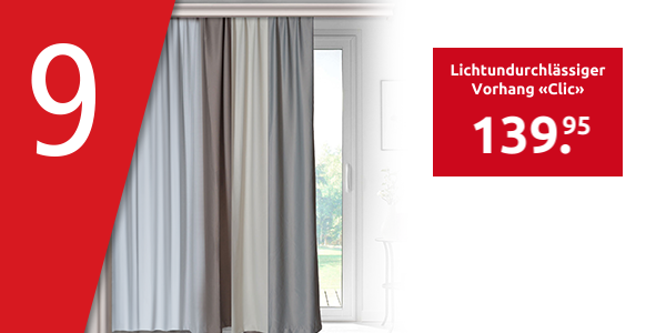Lichtundurchlässiger Vorhang «Clic», H 260, B 140 cm, silber