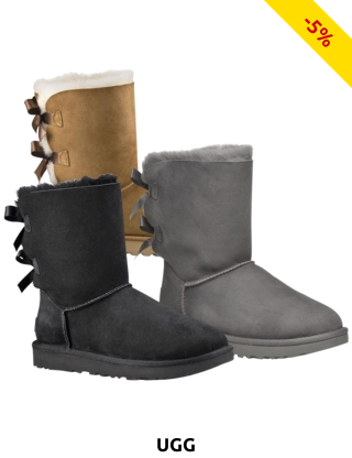 Stiefeletten Bailey Bow II von UGG aus echtem Lammfell, schwarz