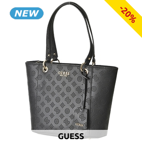 GUESS Handtasche «Noelle Elite T», mit geprägtem Monogramm, schwarz