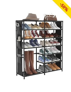 Grosses Schuhregal, 90 x 110 x 28 cm, grau