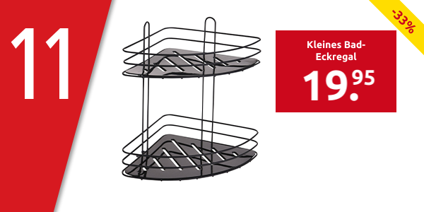 Kleines Bad-Eckregal, aus Metall, mit Saugnäpfen