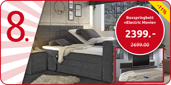 Boxspringbett «Electric Movie», 180 x 200 cm