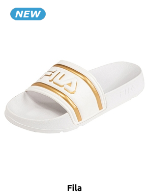FILA Badeschuhe Damen «Morro Bay» weiss mit goldfarbenem Logo