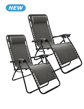 Relax-Stuhl «Charly», 2 Stück,  B 110 x H 65 x T 90 cm, grau