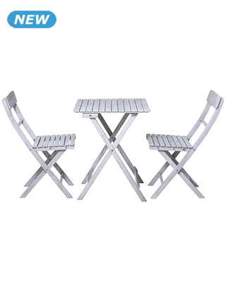 Gartenset «White», klappbar, weiss