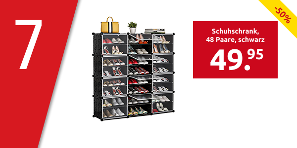 Schuhschrank, B 127 x H 126 x T 32 cm, 48 Paare, schwarz