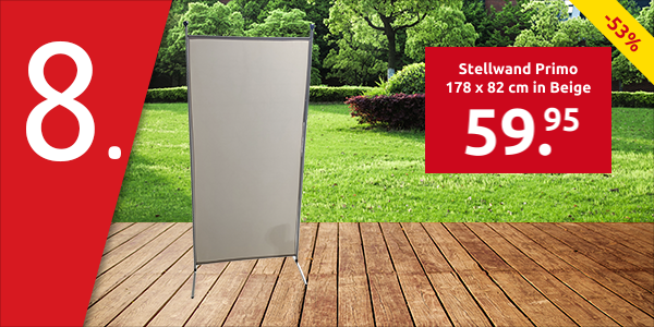 Stellwand Primo 178 x 82 cm in Beige