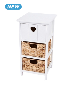 Regal mit 2 Körben, weiss