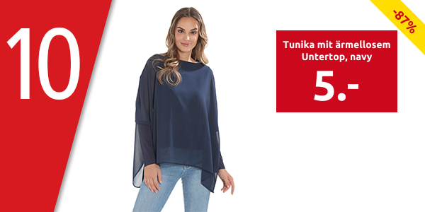 Tunika mit ärmellosem Untertop, navy