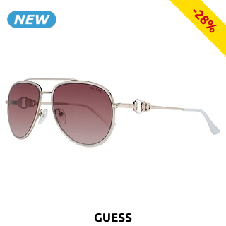GUESS Damen-Sonnenbrille, weiss/gold
