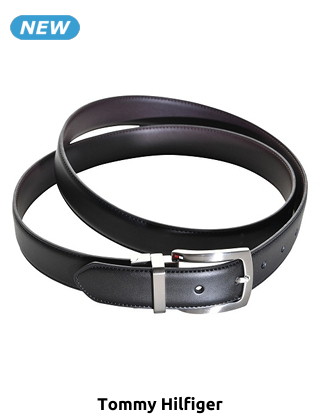 Tommy Hilfiger Ledergürtel mit 2 Schnallen, schwarz