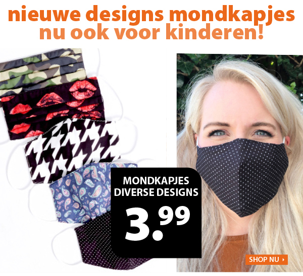 Nieuwe designs mondkapjes nu ook voor kinderen