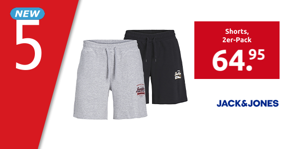JACK&JONES Shorts, 2er-Pack, schwarz/grau