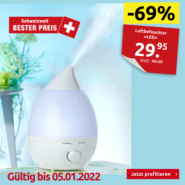 Luftbefeuchter «LED», platzsparendes Tischmodell