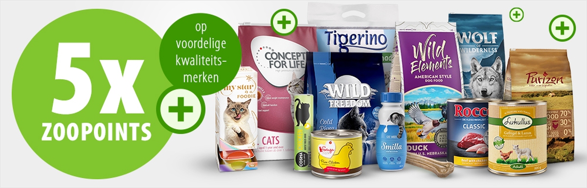 5x zooPoints op onze voordelige kwaliteitsmerken!